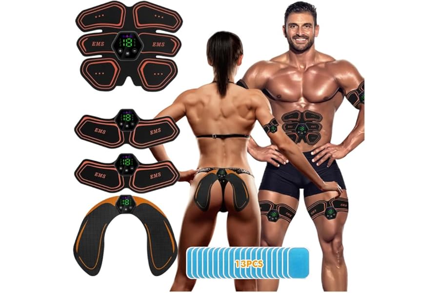iWarmbase Muscle Stimulator – EMS Abdominal Electrostimulator, 6 Modes and 19 Intensities, Muscle Stimulator Buttocks/Abdomen/Arms/Legs