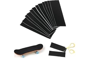SHINEKOO Carta vetro adesiva non sagomata per finger skateboard, colore nero, dimensioni 11 x 3,5 cm, confezione da 12 pezzi