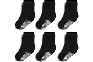 QIYIENDIAN 6 paia di calzini caldi e accoglienti antiscivolo con impugnature per neonati e bambini