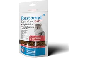 Innovet Restomyl Dentalcroc, Supporto nutrizionale, Migliora l'alito. Controlla e previene la Placca e Il Tartaro dei Gatti - Confezione con Busta da 60 g