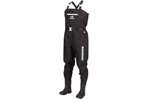 Bassdash Cuissardes de pêche 3D Ultra Haute résistance en Nylon à Carreaux Noir PVC pêche Chasse Waders pour Hommes