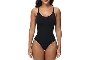 Breampot Women Shapewear Bodysuit Tummy Control Seamless Sculpting Adjustable Straps Body Shaper