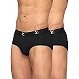 XYXX Men's Ace Micromodal Regular Fit Solid Antimicrobial Briefs with No Marks Waistband (Pack of 2)
