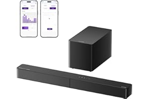 ULTIMEA 5.1ch Soundbar TV z Dolby Atmos, zestaw dźwięku przestrzennego do kina domowego, soundbar z subwooferem do telewizora, 340 W, regulowany bas, APP, Bluetooth 5.4, Poseidon M60 Boom (model 2025)