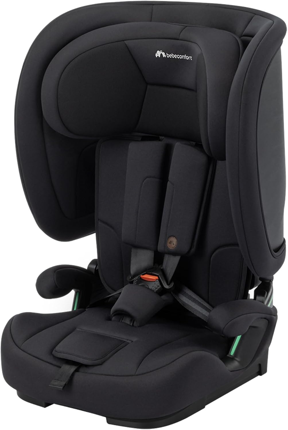 Bebeconfort Ever & Go i-Safe, Silla Coche Evolutiva, 15 Meses-12 Años, 76-150 cm, Silla Coche Plegable de Viaje, Compacta y Ligera (4.9 kg), 15 Posiciones Reposacabezas, Full Black