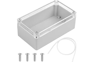 SZSLMY ABS Plastik Elektronische Gehäuse Box, Wasserdichte IP65 Leergehäuse Kunststoff Gehäuse mit Klar Deckel, Industriegehäuse, Abzweigdose Anschlussdose Verteilerdose Anschlusskasten, 158 x 90 x 60 mm