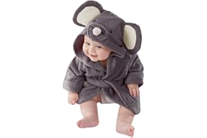 CuteOn Bébé Peignoir - Unisexe Bébé Des gamins Dessin animé Animal Flanelle Encapuchonné Peignoir de bain Pyjamas Vêtements de nuit
