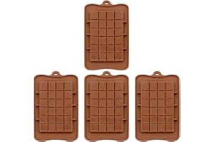 KRYMSON 4 moldes cuadrados para chocolate, 24 unidades, moldes de silicona, moldes de chocolate, moldes de silicona para chocolate, utensilios de cocina, herramientas para hornear
