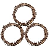 20cm Natural Grapevine Wreath - Vine Branch Wreath Rattan Wreath for DIY Christmas Craft, Front Door Wall Hanging, Wedding an