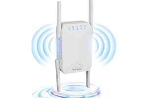 NICEJOOE WiFi Extender Booster, Wifi Booster Range Extender 1200Mbps, 4 Antennas 5.8GHz & 2.4GHz Dual Band WiFi Repeater for Home with Ethernet Port, Quick Setup, Home Wireless Signal Booster Up to 3800 Sq.ft