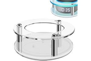Geekria Acrylic Clear Case Compatible with 2019 All-New Echo Dot (3rd Gen) Smart Speaker with Clock, Ceiling Wall Mount Speaker Stand Stable Guard Holder (Clear Round)