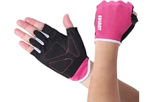 EULANT Rękawice sportowe, Pół palec rękawice rowerowe kulturystyka fitness kulturystyka podnoszenie ciężarów, rękawiczki górskie dla kobiet dziewcząt chłopców, niebieski, różowy, szary, S M L