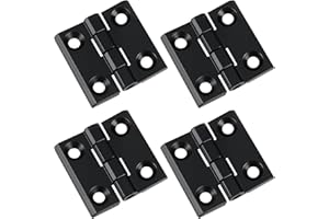 FOGBUSH Juego de 4 bisagras para puerta, bisagras de acero inoxidable, color negro, juego de bisagras, apto para puertas de habitaciones, puertas de entrada, muebles de jardín, cajas de herramientas