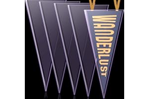 Gueevin Pennant Holders 12 x 30 Inch Clear Plastic Rigid Pennant Flag Holders for Displaying 12 x 30 Inch Bunting (Pack of 5)