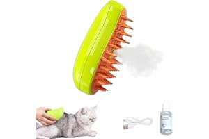 EXITV Steamy Cat Brush - Steam Cat Brush, 3in1 Cat Steamy Brush, Cat Spray Massage Comb, Rechargeable Cat Slicker Brush With Liquid Inlet, Cat Grooming Brush, Eliminate Flying Hair-yellow