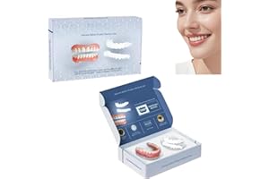 HEZEE Advanced Silicone Reline Denture Set,Silicone False Teeth Dentures,Moldable Dentures,Si-licone Denture Full Mouth,Snap On Den-ture Reliner Kit,Ideal for Comfort & Beauty,Clip in Veneers Teeth,2 Items