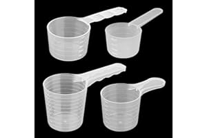 VIN BEAUTY 4PCS Messlöffel, Dosier-Löffel 100ml,70ml,50ml,40ml, Waschmittel Dosierhilfe,Kunststoff Transparent Measuring Spoons für Milchpulver, Proteinpulver, Mehl, Küchenbedarf