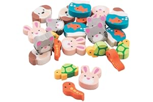 FUN EXPRESS Pack of 24 - Mini Animal Pets Rubber Erasers - Teacher Rewards