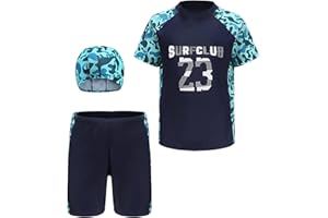 Happy Cherry Boys Swim Set Swimwear for Kids Trunks Shorts Sun Protection Rash Guard Bathing Suit