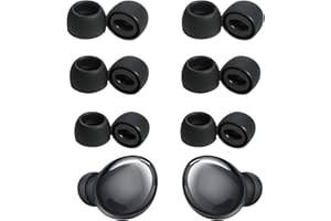 RIPEFUN 6 Pairs Replacement Ear Tips for Galaxy Buds Pro, Silicone Earbuds Cap Compatible with Samsung Galaxy Buds Pro SM-R190 Non-Slip Rubber Eartips Earplugs with filter (S/M/L, Black)