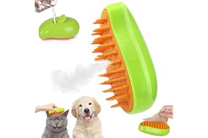 LYNBLY Steamy Cat Brush, cepillo de vapor para gatos 3 en 1, Cepillo de gato autolimpiante, Cepillo de Aseo para Gatos for Tangled and Loosse Hair, para pelo largo y corto (Green)