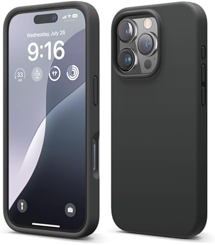 Original Silicone Back Cover for iPhone 16 Pro, Black Colour, Full