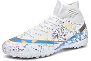 AMLCWZ Men's Football Shoes Artificial Turf Children's Professional high top Football Shoes Boys' Football Playing Shoes Outdoor Sports Training Shoes Indoor Football Shoes Spikes Shoes