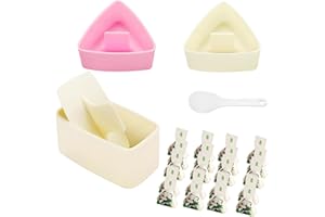 AIEIEII 4Pcs Onigiri Mould Set,Portable Onigiri Mold Bring Rice Spoon Wrapper Utility Sushi Mould Maker Kit, Sushi Rice Mold for Kids Bento Picnic Sushi DIY