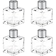 ELECDON Glass Diffuser Bottle, Glass Diffuser Empty Clear Bottles, 50ml Essential Fragrance Oil Reed Diffusers Set with Caps for Home Bathroom Decorative Fragrance Accessories Use, 4 Pcs