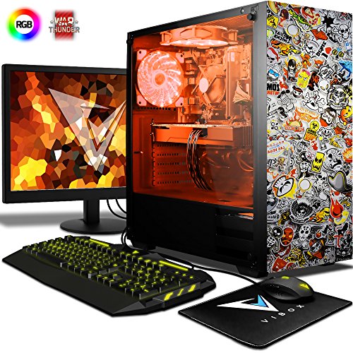 VIBOX Killstreak RMR770-161 Gaming PC Ordenador de sobremesa con Cup  n de Juego  22  HD Monitor  4 3GHz AMD Ryzen 8-Core Procesador  Radeon RX 570 Tarjeta Grafica  16GB DDR4 RAM  1TB HDD-SSD  Sin OS 