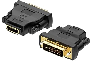 MMOBIEL Adaptador HDMI a DVI bidireccional – Conector DVI-D Dual Link a HDMI hembra – Convertidor compatible con monitor, PC, TV, videojuegos, proyector – 1080p Full HD 60Hz – Conector dorado – 2