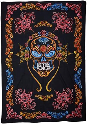 Funky Buddah DJ Skull Tree Tapestry