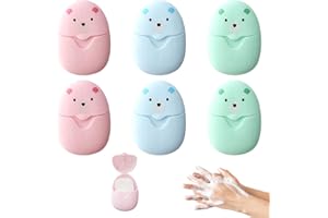 UTMACH 300 Hojas 6 Cajas de Jabón Papel de Jabón Desechables Portátil Hojas de Jabón de Viaje con Caja de Almacenamiento para Exterior Viaje, Senderismo, Acampada