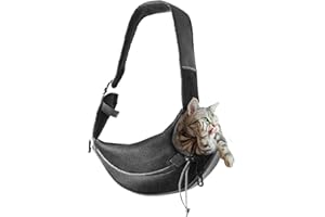 Bavokon Transporteur pour Compagnie | Sac à bandoulière pour Chat,Sac Transport Mains Libres réglable pour Chien, Sac à bandoulière pour Petit Chien Taille Moyenne, Chat, Lapin