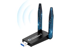 RENGOGA Antena WiFi USB AC1300 Dual Band 5GHz/2.4GHz, Adaptador Para PC 1300Mbps, 5dBi Largo Alcance, Compatible Con Windows11/10/8.1/8/7/Vista/XP Mac OS