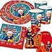 Produktbild 37-tlg. FEUERWEHR - Set: Pappteller + Servietten + Pappbecher + Einladungskarten für Kindergeburtstag // Teller Becher Essen Pappe Geschirr Party Deko Dekoration Einweg Kinder Geburtstag Mottoparty Feuerwehrauto Invites Einladungen