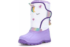 FUNCOO PLUS Thermo Wasserdichte Mädchen Stiefel,Anti-Rutsch Warme Schuhe，Winter Im Freien Gummistiefel Kinder