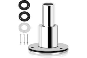 HOIIME 24MM Thru Hull Exhaust Skin Fitting, Stainless Steel Marine Exhaust Fitting Tube Pipe Marine Hardware Accessories for Diesel Heater Truck (Straight)