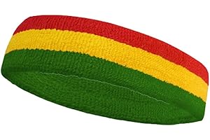 HANERDUN Ensemble de Bandeaux Bandeaux de Poignet Sports Homme Femme Bandeau Tête Front Tissu éponge Sport Courir Vélo Jogging Tennis Football