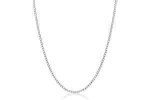 Aka Gioielli® - Naszyjnik Kobieta Mężczyzna z rodem Srebro próby 925 Sterling - Łańcuszek model krawężnika 2,3 mm - Długość: 60 cm