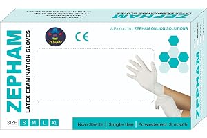 Latex Medical Examination Disposable Powdered Hand Gloves - Small (White) Pack of 100, Non-Sterile