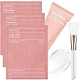 Collagen Night Wrapping Mask + Brush - with 3PCS Collagen Face Mask Overnight Set - Glass Skin Co-llagen Mask - Peel Off Facial Ma-sk for Lifting and Firming - Reduce Dullness, Hydrating, Moisturizing