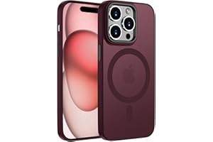 ORDA Magnetic Case for iPhone 15 Pro 6.1 Inch Compatible with MagSafe, for iPhone 15 Pro Case, Translucent Matte Mobile Phone Case for iPhone 15 Pro, Back Thin, Shockproof Protective Case, Plum
