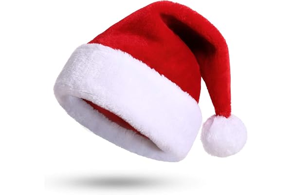 KONVINIT Bonnet Noel Chapeau de Père Noël Adultes en Grande Taille De Luxe Costume de Chapeau de Noël en Peluche Ornements de Noël