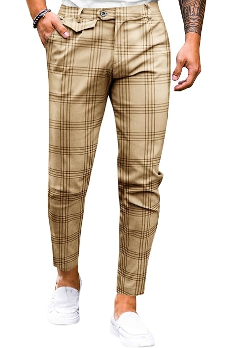 Generisch Anzughose Herren High Waist Chino Hose Herren Slim Fit Freizeithose Straight Herrenhose Mit Seitentaschen Bundfaltenhose Einfarbig Golfhose Bequeme Businesshose Vintage Chinopants Casual