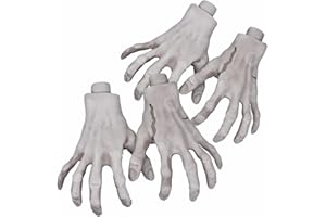 XONOR Halloween Skeleton Hands Realistic Life-Size Fake Plastic Hands for Halloween Props Decoration (2 Pairs), 2 pairs