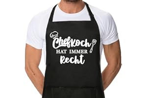 Sugeru Kochschürze Herren | Lustig Schürze mit 2 Taschen für Damen und Herren | Wasserdicht Kitchen Apron,Kochen Backen Grillen für Haus,Restaurant,Verstellbare,personalisiert