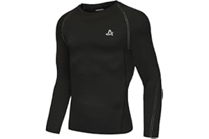 AMZSPORT Maglia a Compressione a Maniche Lunghe per Uomo, Maglie Funzionale Traspirante per Uomo, Maglietta Sportiva Asciugatura Rapida per Corsa, Fitness, Palestra e Jogging