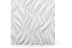 Deccart - 3D Wandpaneele 60x60 cm - Paneele Wand Wall Panels Deko Wandverkleidung Innen Panel Deckenverkleidung Decke Deckenpaneele Platten Styropor EPS-Polystyrol Flammen 2.16 m², 6 Stück, weiß