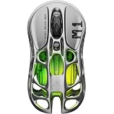 GravaStar Mercury M1 Pro Wireless Gaming Mouse, Magnesium Alloy MMO Gaming Mouse, 26,000 DPI, 88g Lightweight Hollow Design, 5 Prog
